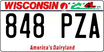 WI license plate 848PZA