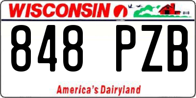 WI license plate 848PZB