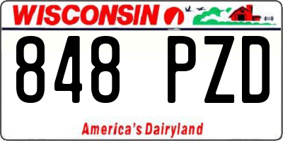 WI license plate 848PZD