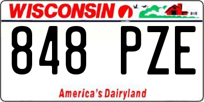 WI license plate 848PZE