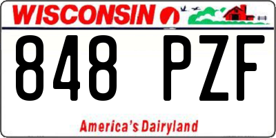 WI license plate 848PZF