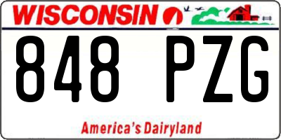 WI license plate 848PZG