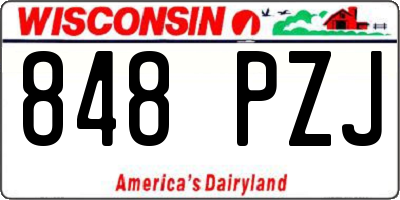 WI license plate 848PZJ
