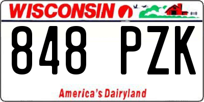 WI license plate 848PZK