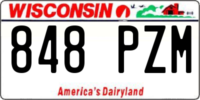 WI license plate 848PZM