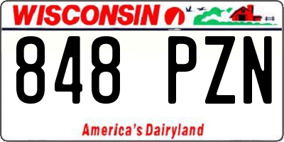 WI license plate 848PZN