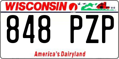 WI license plate 848PZP