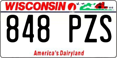 WI license plate 848PZS