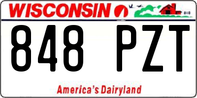 WI license plate 848PZT
