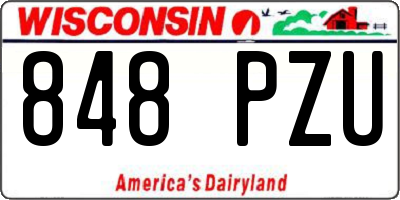 WI license plate 848PZU