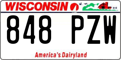 WI license plate 848PZW