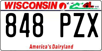 WI license plate 848PZX