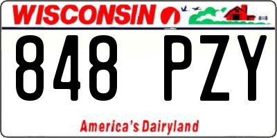 WI license plate 848PZY