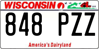 WI license plate 848PZZ