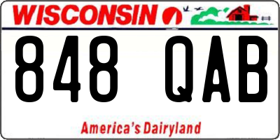 WI license plate 848QAB