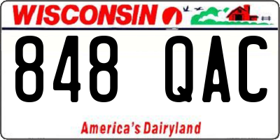 WI license plate 848QAC