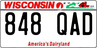 WI license plate 848QAD