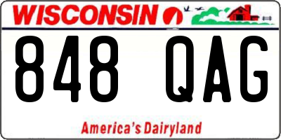 WI license plate 848QAG