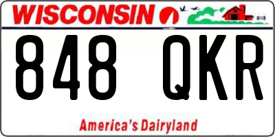 WI license plate 848QKR