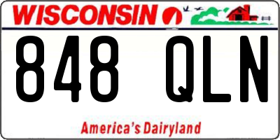 WI license plate 848QLN