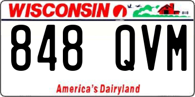WI license plate 848QVM