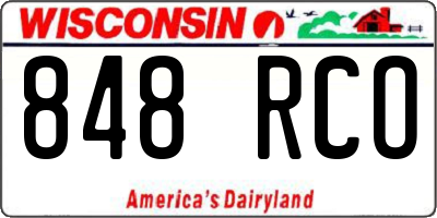 WI license plate 848RCO