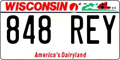 WI license plate 848REY