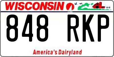 WI license plate 848RKP