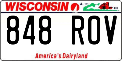 WI license plate 848ROV
