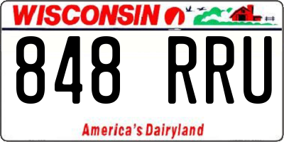 WI license plate 848RRU