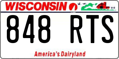 WI license plate 848RTS