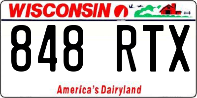 WI license plate 848RTX