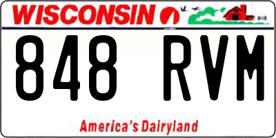 WI license plate 848RVM