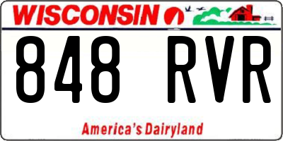 WI license plate 848RVR
