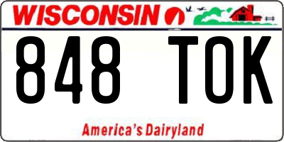 WI license plate 848TOK