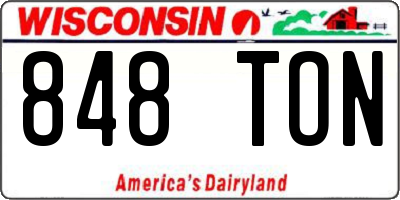 WI license plate 848TON