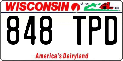 WI license plate 848TPD