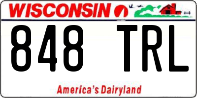 WI license plate 848TRL