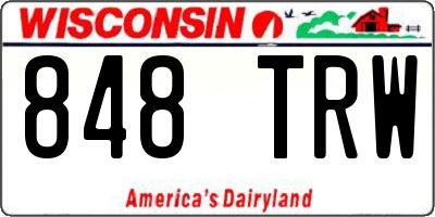 WI license plate 848TRW