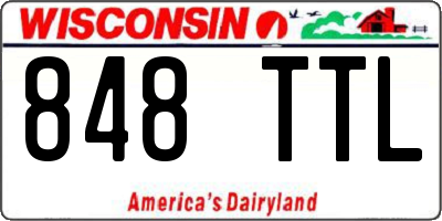WI license plate 848TTL