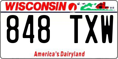 WI license plate 848TXW