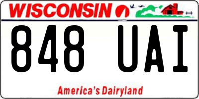 WI license plate 848UAI
