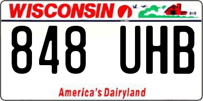 WI license plate 848UHB