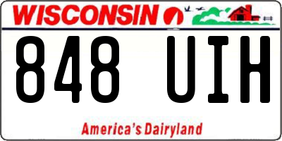 WI license plate 848UIH
