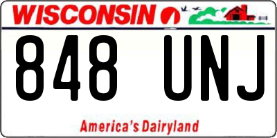 WI license plate 848UNJ