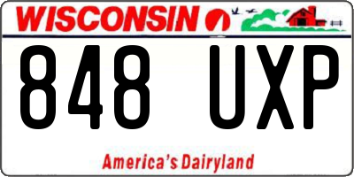 WI license plate 848UXP