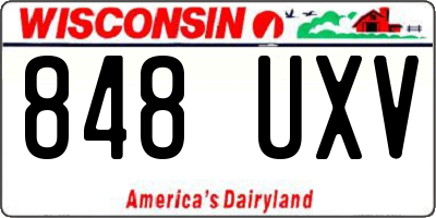 WI license plate 848UXV