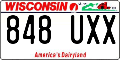 WI license plate 848UXX