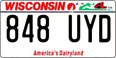 WI license plate 848UYD