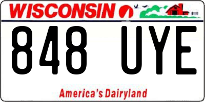 WI license plate 848UYE